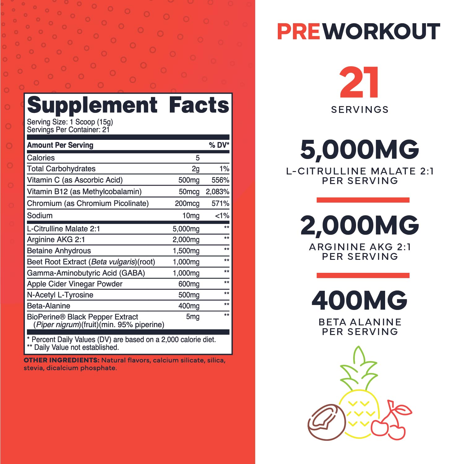 Ultra Clean Stim Free Pump Pre Workout + Nitric Oxide Booster (Fruit Punch) Beetroot, 7G Arginine Citrulline Malate, Betaine, Beta A, ACV+ - Sugar/Caffeine Free Natural Non Stim Preworkout Men & Women Type Zero buy australia supplements