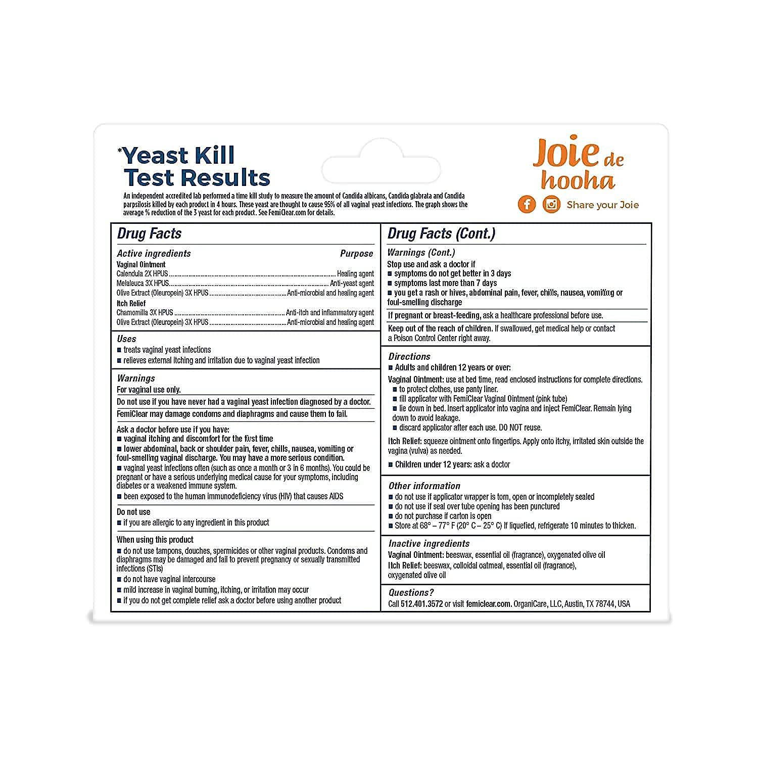 FemiClear 1-Day Yeast Infection Treatment & Vaginal Itch Relief Ointment - Fast Relief Bundle (Pack of 2) FemiClear buy australia supplements