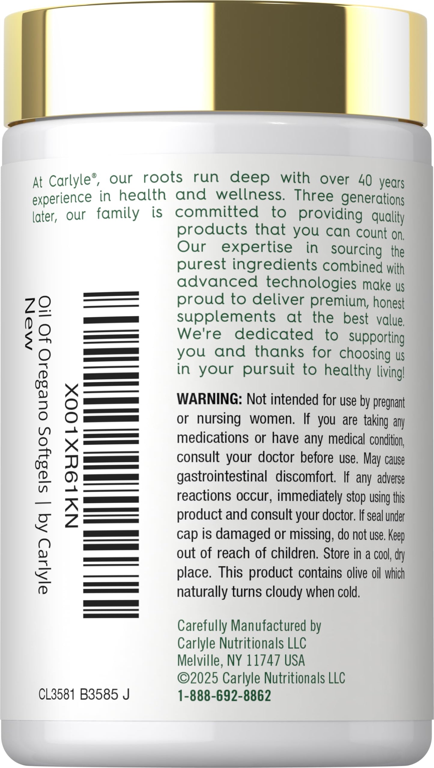 Carlyle Oregano Oil Supplement | 150 Softgel Capsules | Contains Carvacrol | Non-GMO & Gluten Free Formula Carlyle