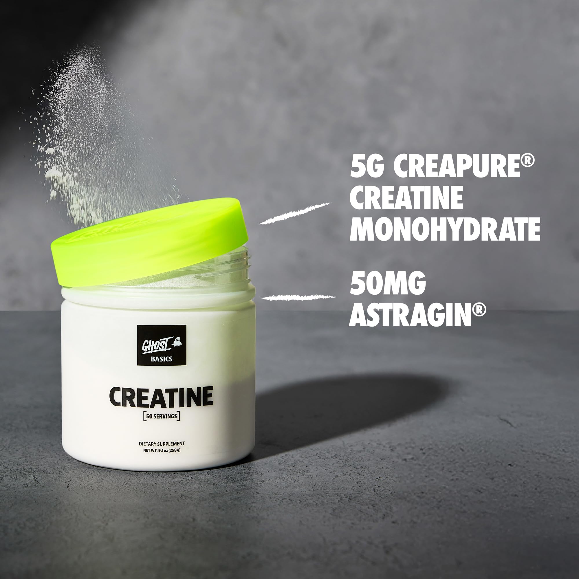 GHOST Basics Creatine Monohydrate Powder for Men & Women – 5G Creapure Creatine Workout Supplement for Muscle Gain – Vegan, Soy Free & Gluten Free - 50 Servings GHOST buy australia supplements