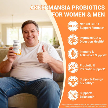 Nature Echo Supplement Support, Akkermansia Muciniphila Supplement for Cravings & Gut Health with Collagen, Inulin & Chromium - 60 Servings Capsules Nature Echo