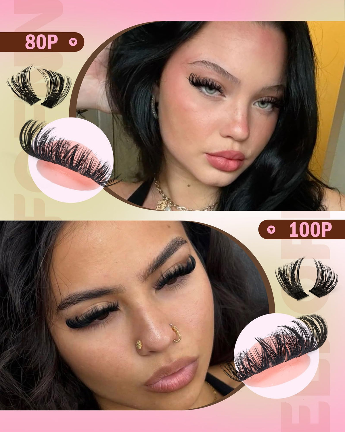 Lash Clusters Kit 560pcs Wispy Eyelash Clusters 30-100D Lash Cluster Kit Eefofnn