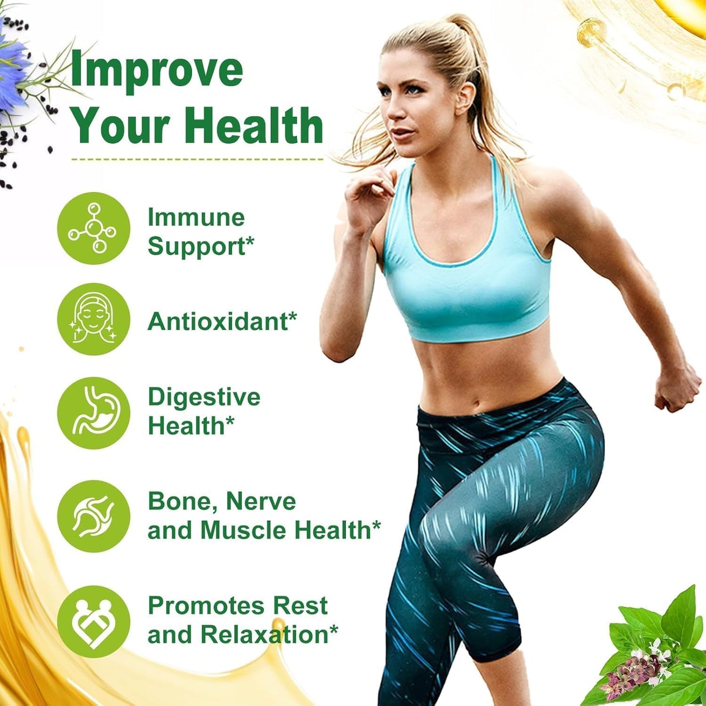 Nature's live Oil of Oregano with Black Seed Oil, 2 in 1 Oregano Supplement for Immune Health, Retains High Concentrated Carvacrol & Thymoquinone Nature's live
