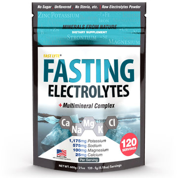 Fast Lyte Fasting Electrolyte Supplement Powder | No Sugar Unflavored Raw Electrolytes | 25% RDI Magnesium and Potassium with Trace Minerals | Carnivore & Keto Friendly FAST LYTE buy australia supplements