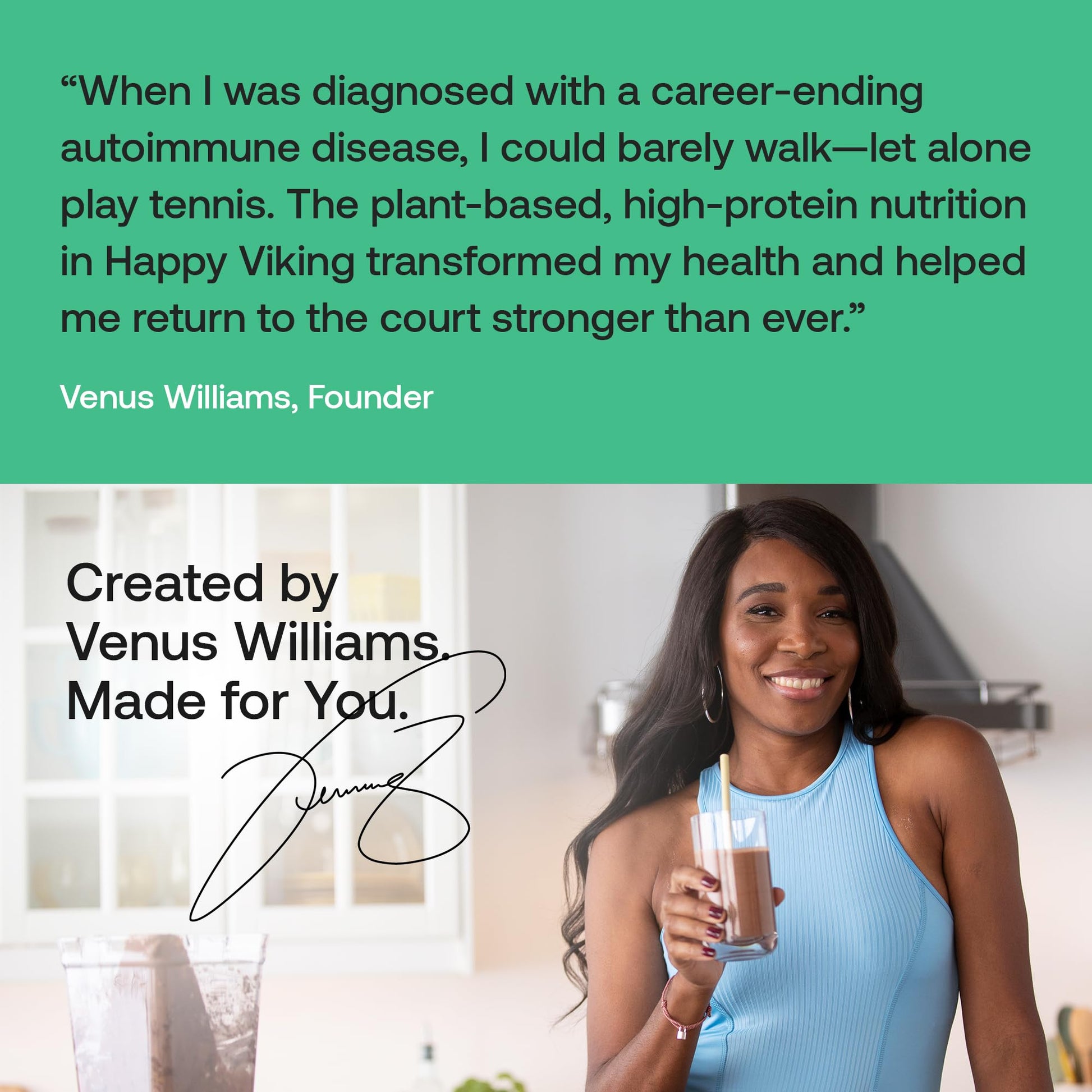 Happy Viking Plant-Based Protein Powder +100 Superfoods Chocolate Meal Replacement Shake, Created by Venus Williams, 30g Plant Protein, 10g Fiber, Vegan, Gluten-Free, Non-GMO,15 Meals Happy Viking buy australia supplements