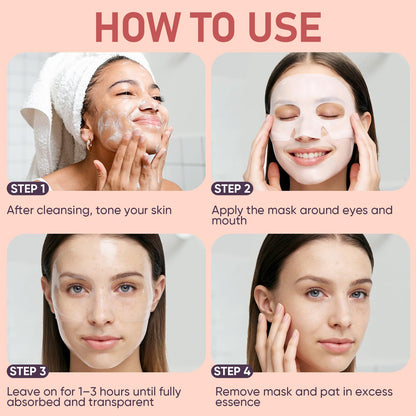 Bio-Collagen Facial Mask 8 EA, Hydrating & Soothing Hydrogel Face Mask TEAWOO