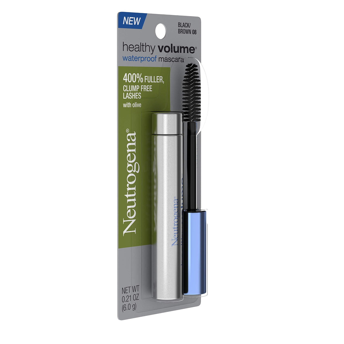 Neutrogena Healthy Volume Waterproof Mascara, Black/Brown 08, 0.21 oz Neutrogena
