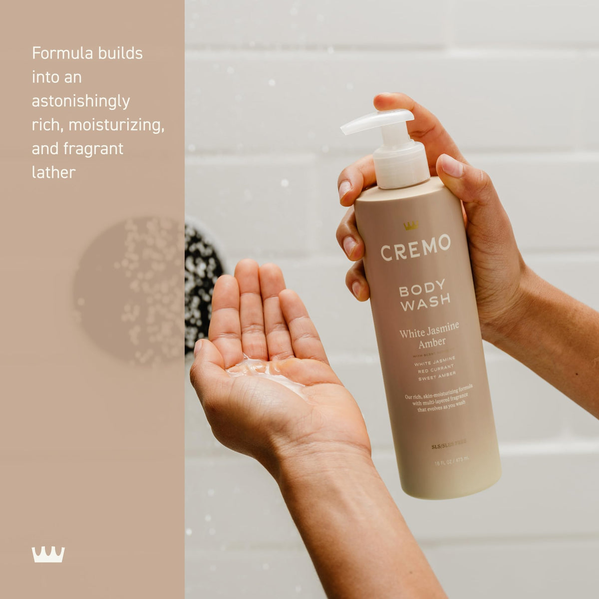 Cremo Body Wash for Women, White Jasmine Amber, 16 Fl Oz Cremo