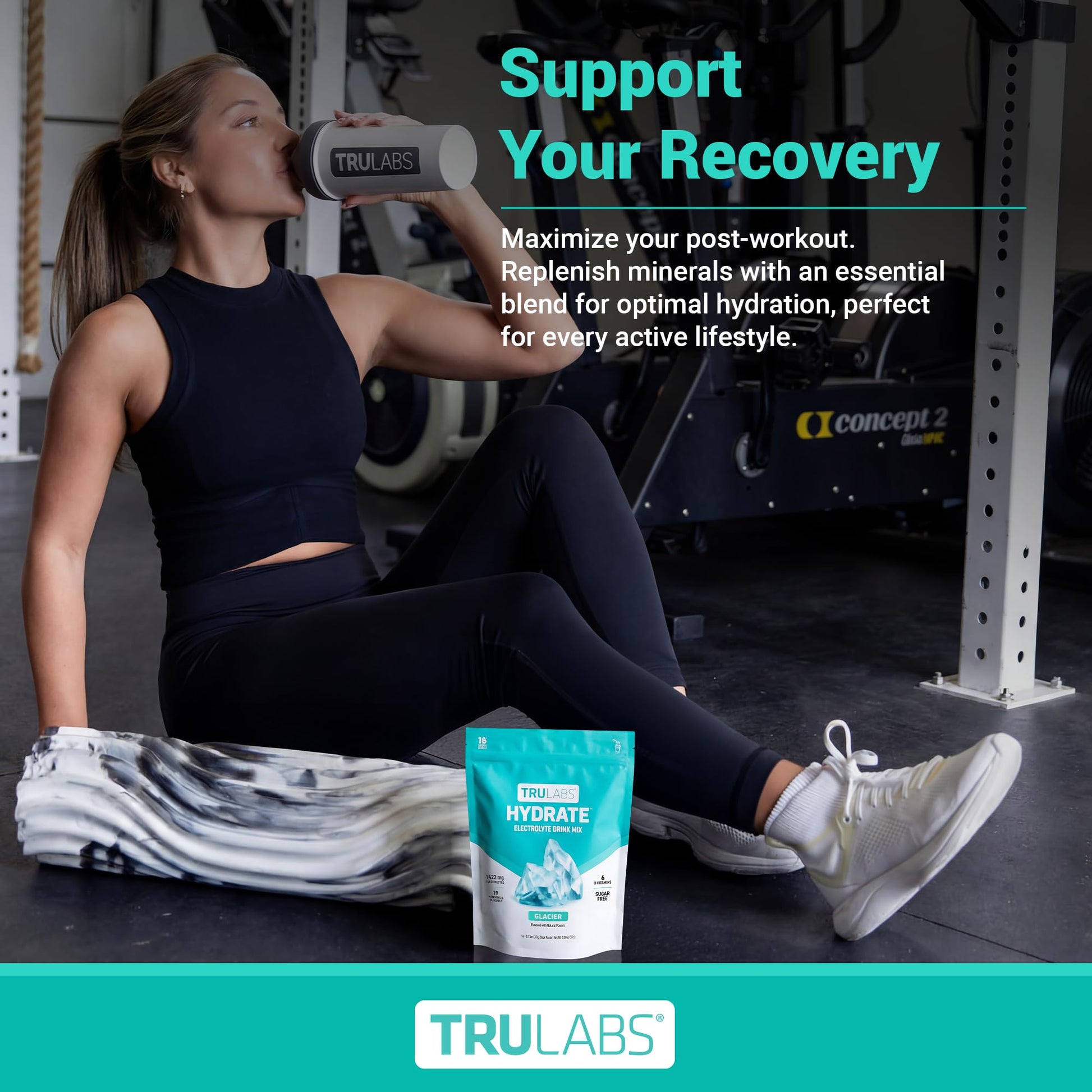 TRULABS Hydrate Electrolyte Drink Mix – Glacier Flavor, Sugar-Free Hydration Packets with 1422 mg Electrolytes & 19 Vitamins & Minerals, Monk Fruit Sweetened, On-the-Go Sticks (16 Count) TRULABS buy australia supplements