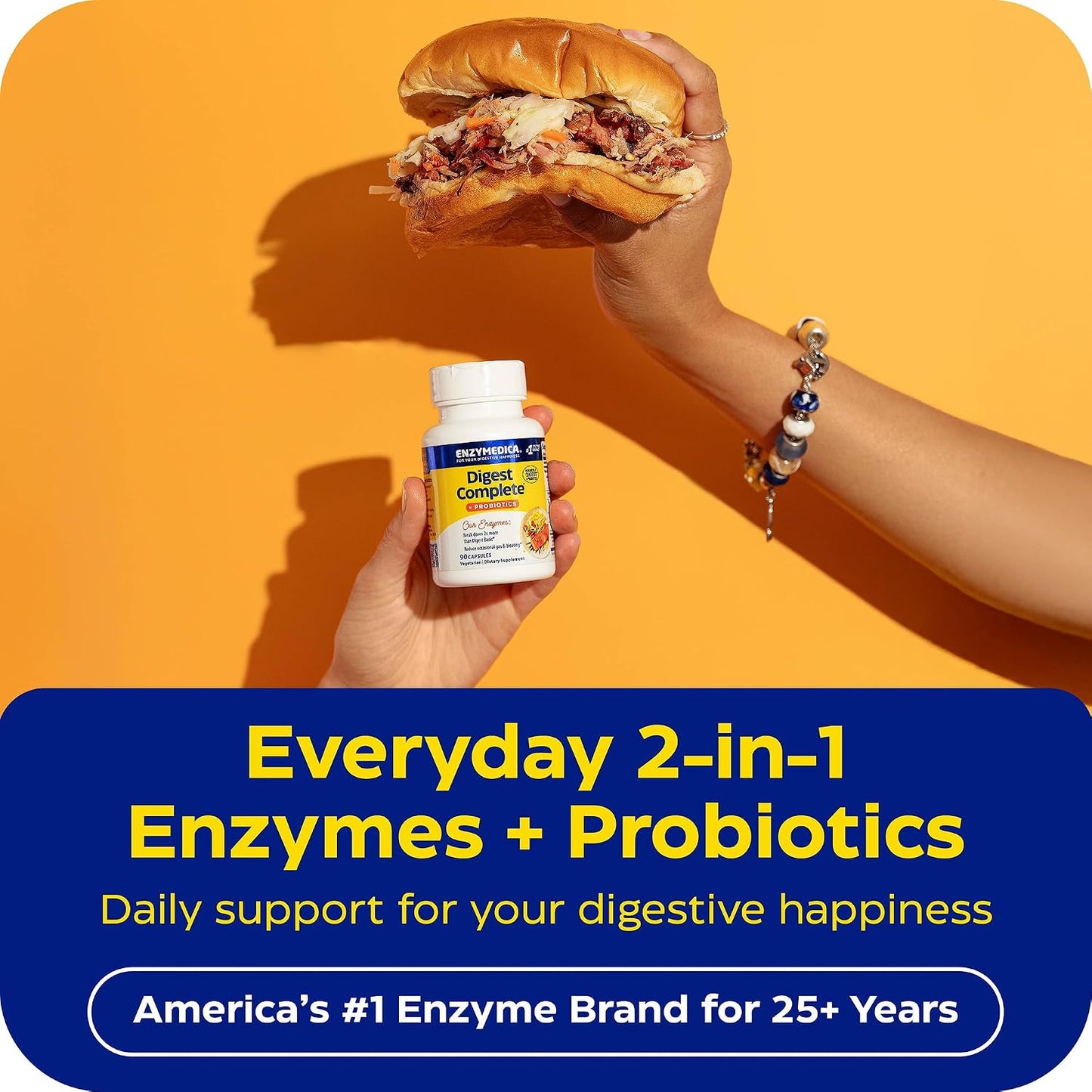 Enzymedica Digest Complete + Probiotics - Digestive Enzyme Supplement for Women & Men, Enzyme and Probiotic Capsules for Digestion, Gut Health Support, Helps Gas & Bloating, Vegetarian - 90 Caps Gsupps Australia