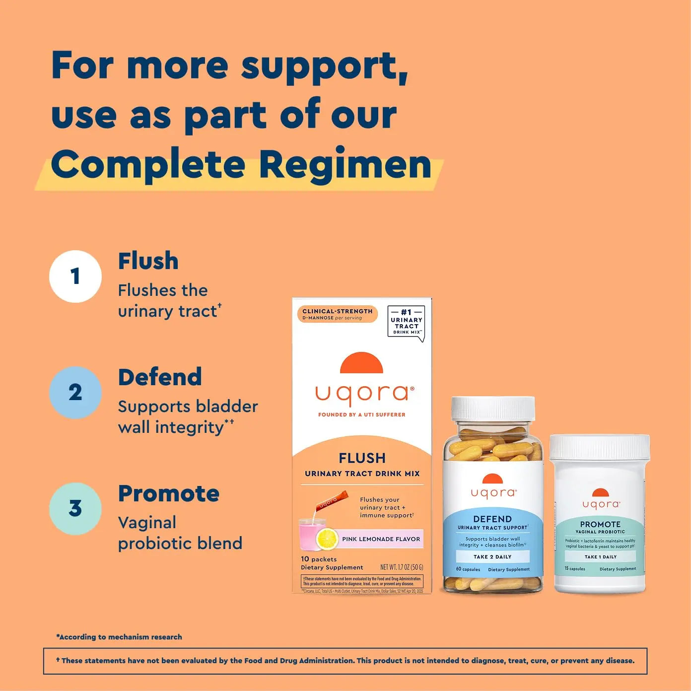 Uqora Flush - Urinary Tract* with D-Mannose, Vitamin C, Vitamin B6, Potassium, Magnesium & Calcium - Gluten-Free & Vegan - Pink Lemonade Flavor - 10 Packets (1 Pack) Uqora buy australia supplements