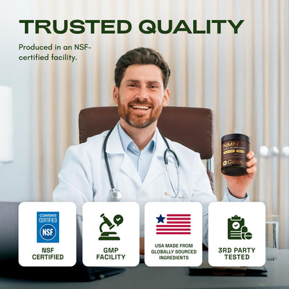 Cata-Kor NMN Supplement – 1000mg Per Serving NAD Resveratrol Supplement with Quercetin | TMG – NMNH Alternative – Supports Cellular Energy & NAD+ Level – 60 Capsules Cata-Kor