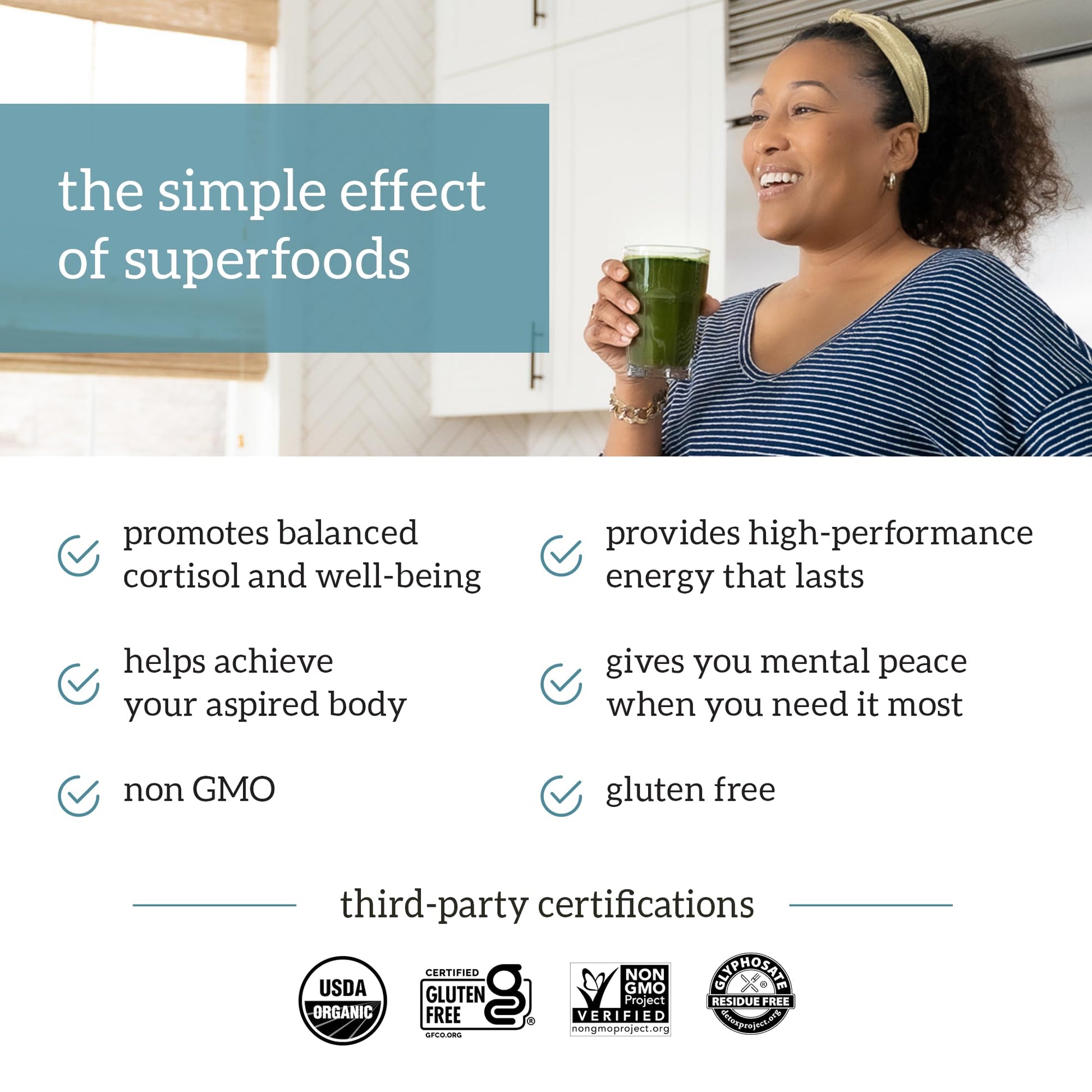 Organifi Green Juice - Powder Supplement with Organic Spirulina, Ashwagandha, and Chlorella - Helps Achieve Fitness Goals and Reduce Cortisol Levels, 30-Day Supply Gsupps Australia