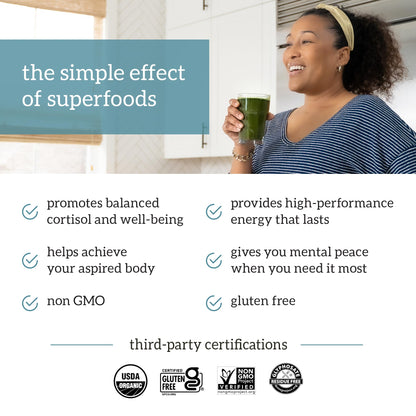 Organifi Green Juice - Powder Supplement with Organic Spirulina, Ashwagandha, and Chlorella - Helps Achieve Fitness Goals and Reduce Cortisol Levels, 30-Day Supply Gsupps Australia
