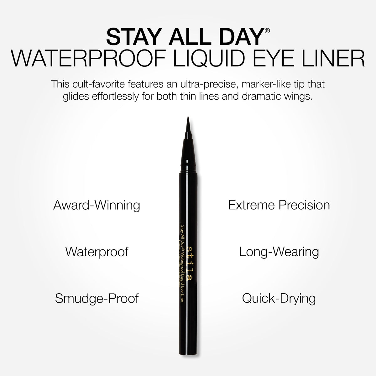 stila Waterproof Liquid Eye Liner, Stay All Day Makeup with Fine Brush Tip | Lasting Satin Finish, Smudge-Proof & Transfer-Resistant stila