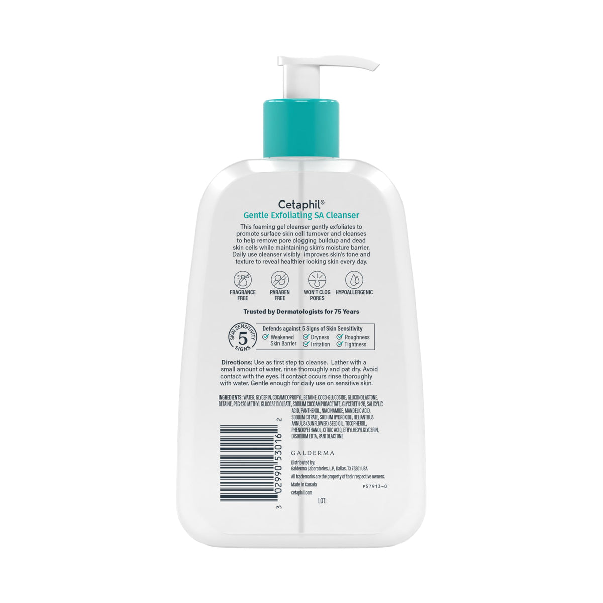 Cetaphil SA Gentle Exfoliating Face Wash, Salicylic Acid Cleanser, 8oz Cetaphil