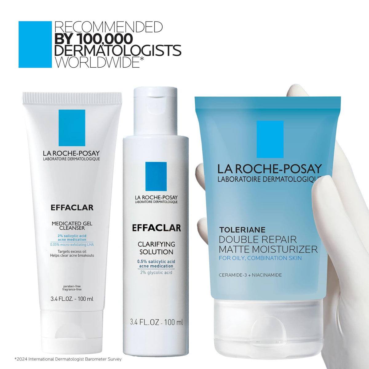 La Roche-Posay Effaclar Daily Acne Kit with Cleanser, Toner & Moisturizer La Roche-Posay