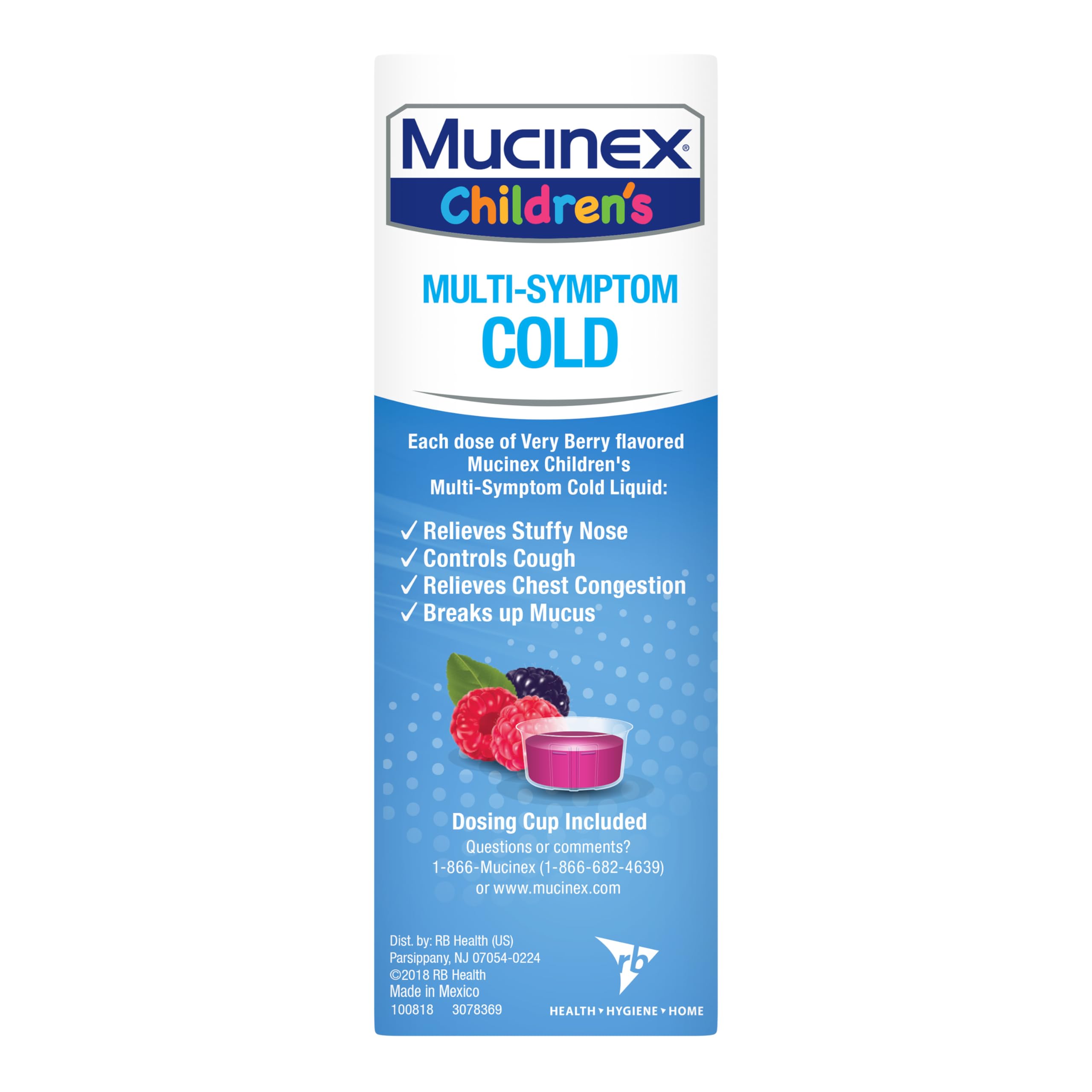 Mucinex Children's Multi-Symptom Cold Medicine, Kids Cough Medicine, Mucinex Kids Medicine/Decongestant with Dextromethorphan HBr, Guaifenesin, Phenylephrine HCl, Very Berry Flavor Liquid, 4 Fl Oz Mucinex buy australia supplements