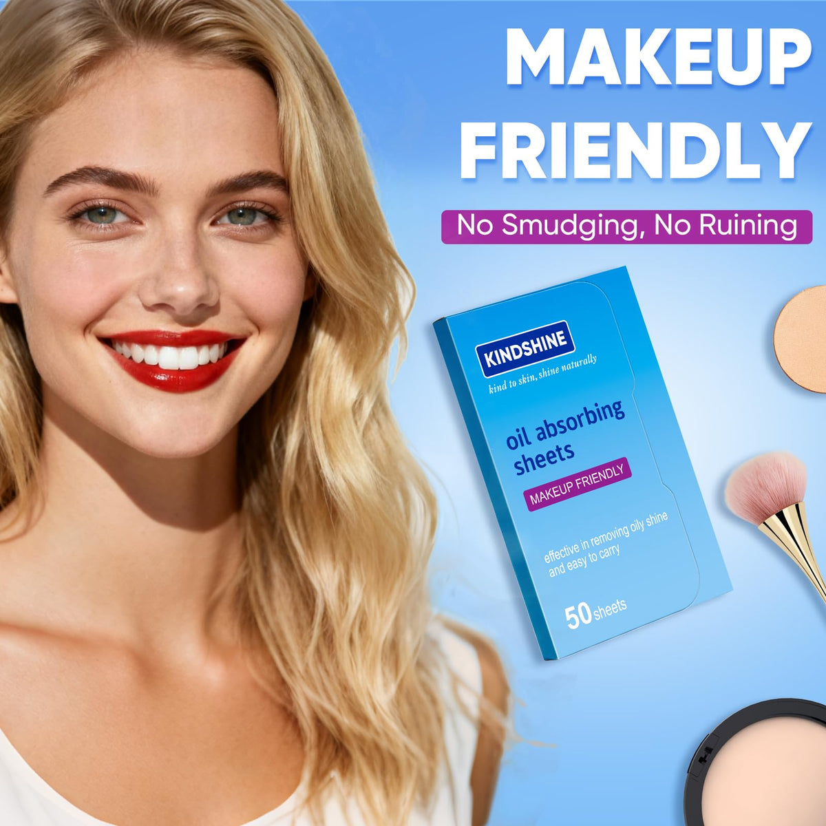 KINESHINE 100Pcs High-Performance Oil Absorbing Sheets for Face kindshine