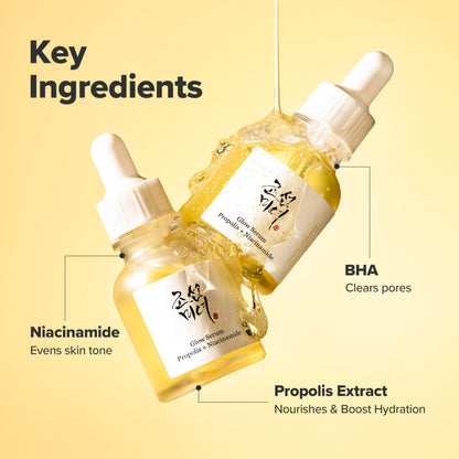 Beauty of Joseon Glow Serum Propolis and Niacinamide Hydrating Facial Soothing Moisturizer for Uneven Skin Tone Korean Skin Care 30ml 1 fl.oz Beauty of Joseon