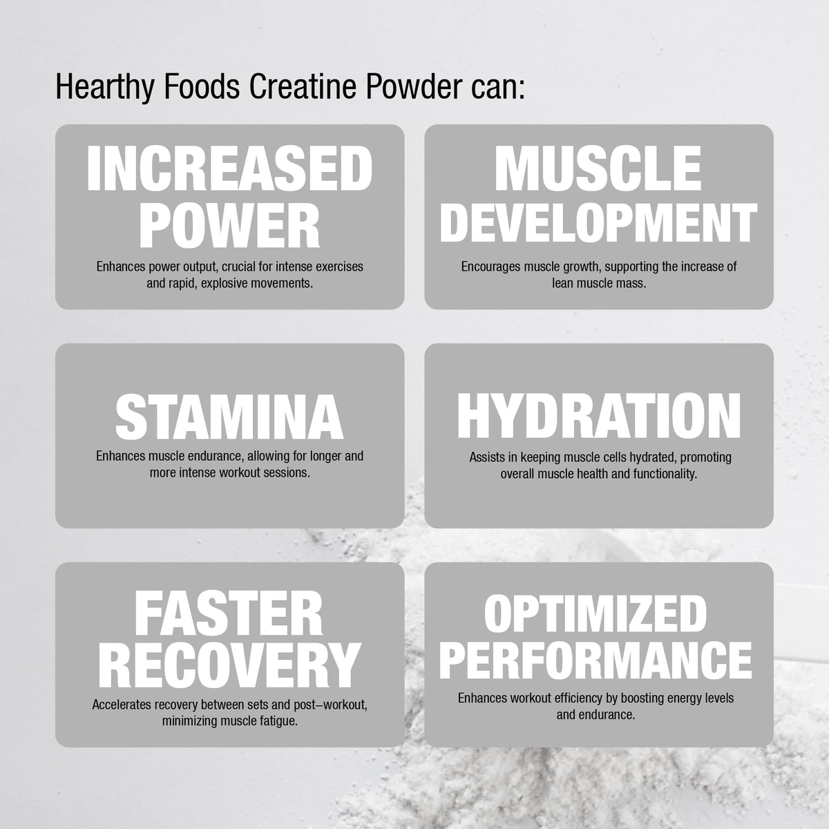 HEARTHY FOODS Creatine Monohydrate Micronized Powder 500G - 100 Servings, 5000mg Per Serving (5g) - for Men & Women Muscle Growth HEARTHY FOODS