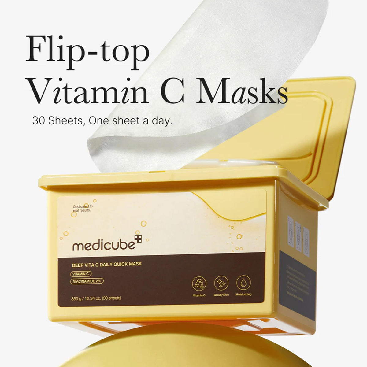 medicube Deep Vita C Daily Quick Sheet Masks, 30 Sheet, Value Size medicube