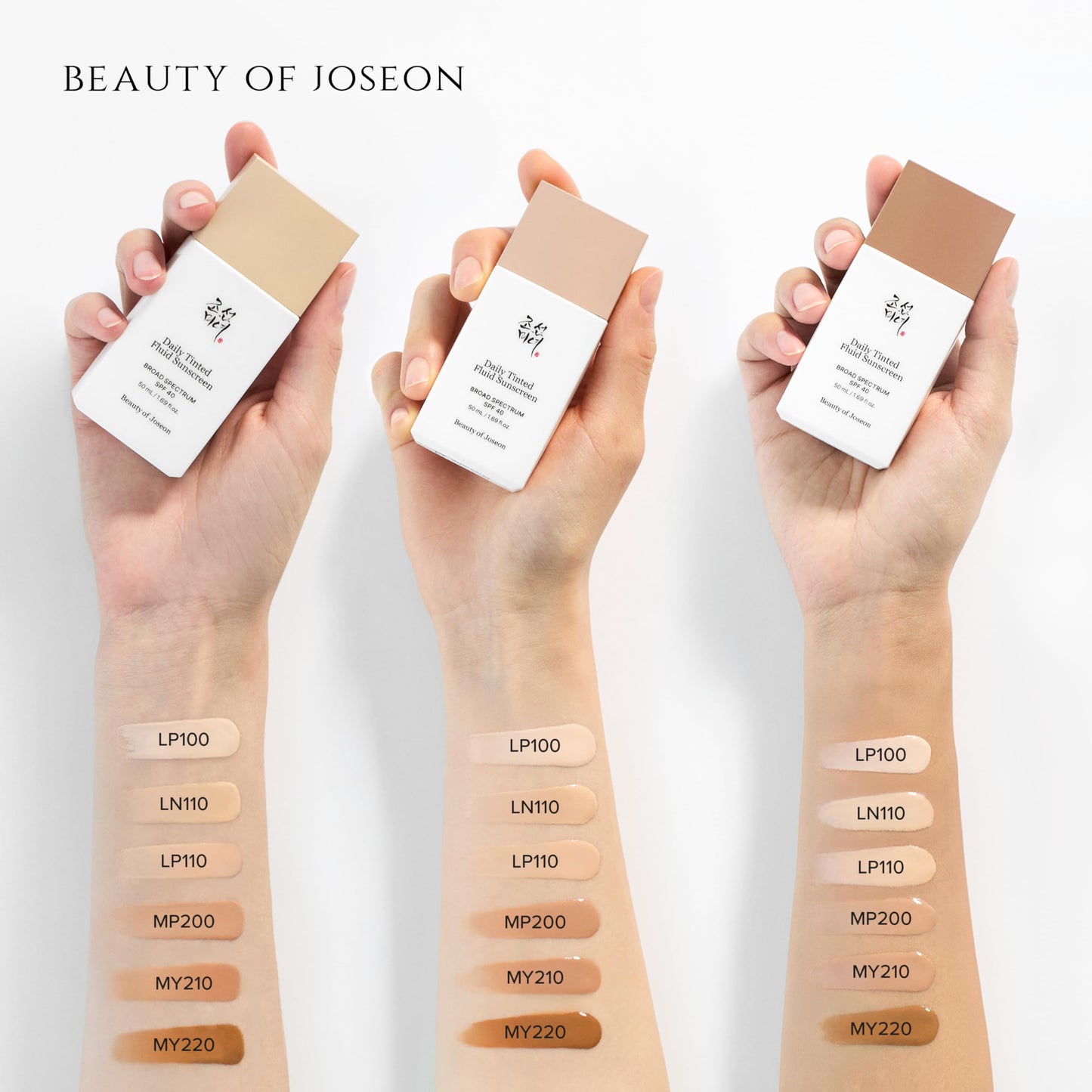 Beauty of Joseon Daily Tinted Fluid Sunscreen 12 Shades for Face Moisturizing Broad Spectrum SPF 40 Korean Skincare 50ml, 1.69 fl.oz Beauty of Joseon