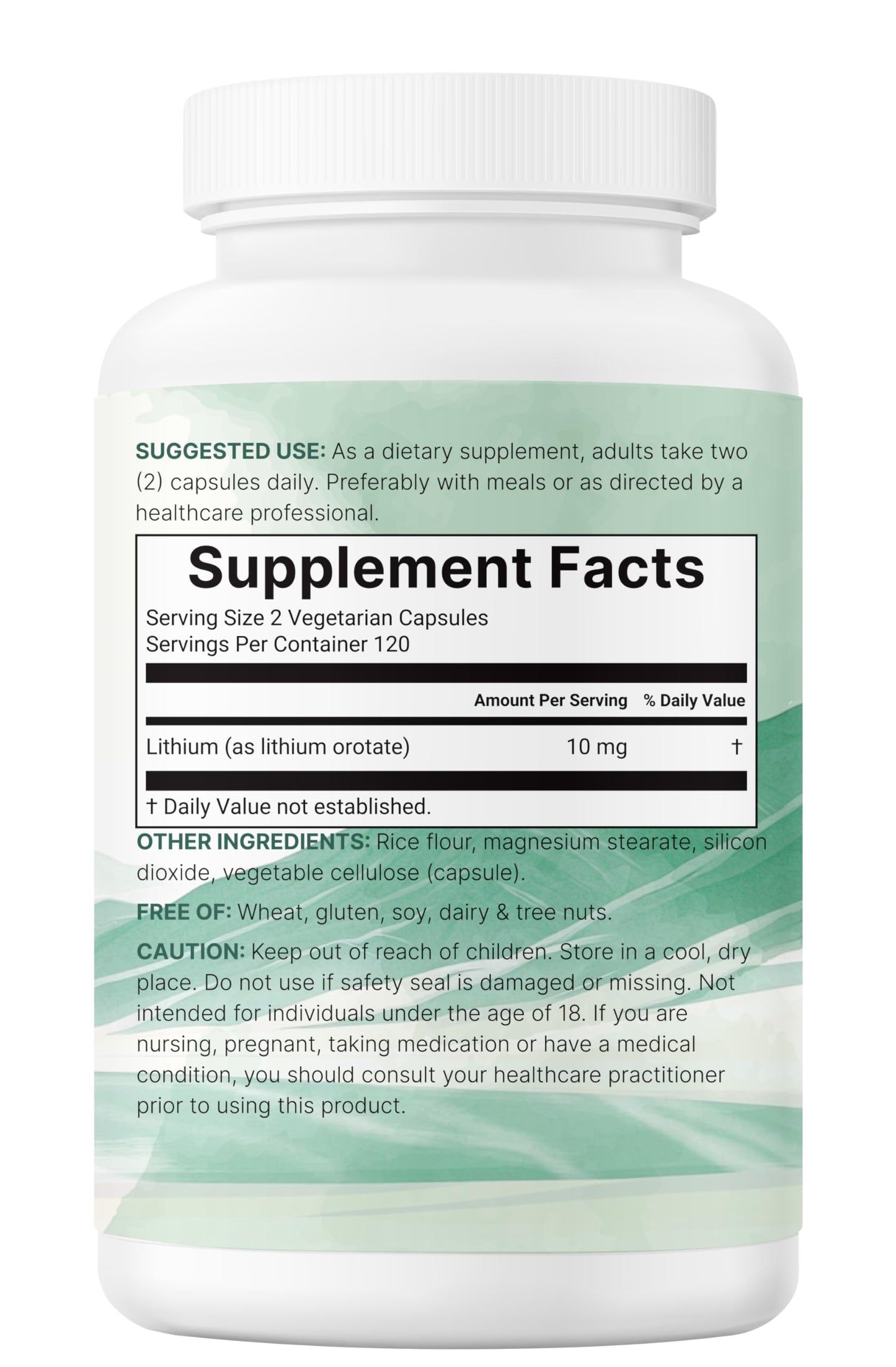 Lithium Orotate 10mg, 240 Veggie Capsules | 5mg Per Capsules | High Bioavailability Trace Mineral | Healthy Aging, Brain Supplement Micro Ingredients