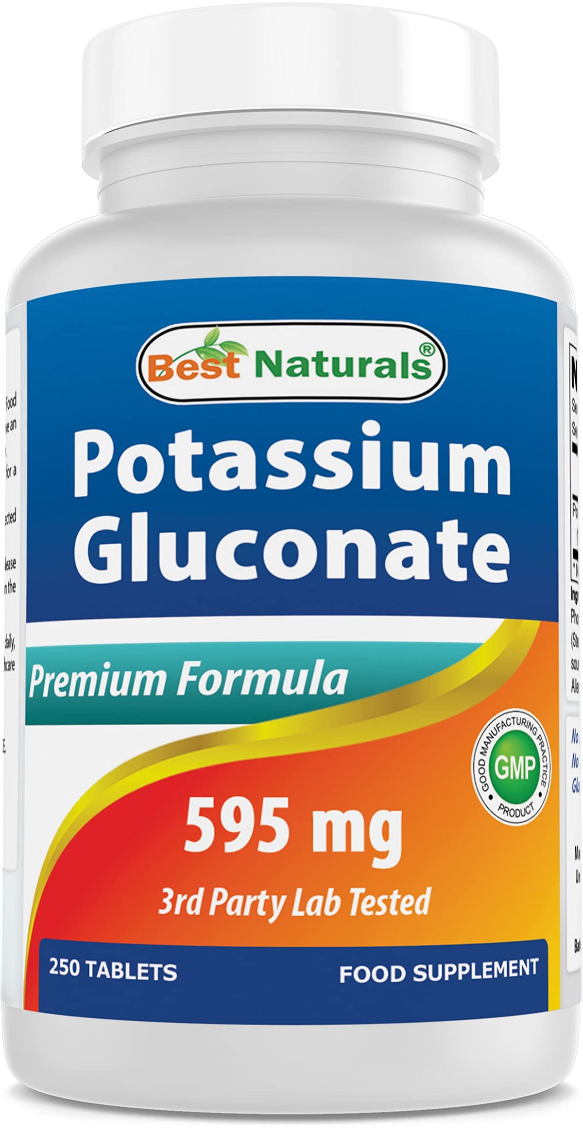 Best Naturals Potassium Gluconate Supplement 595 Mg Tablet, 250Count Best Naturals