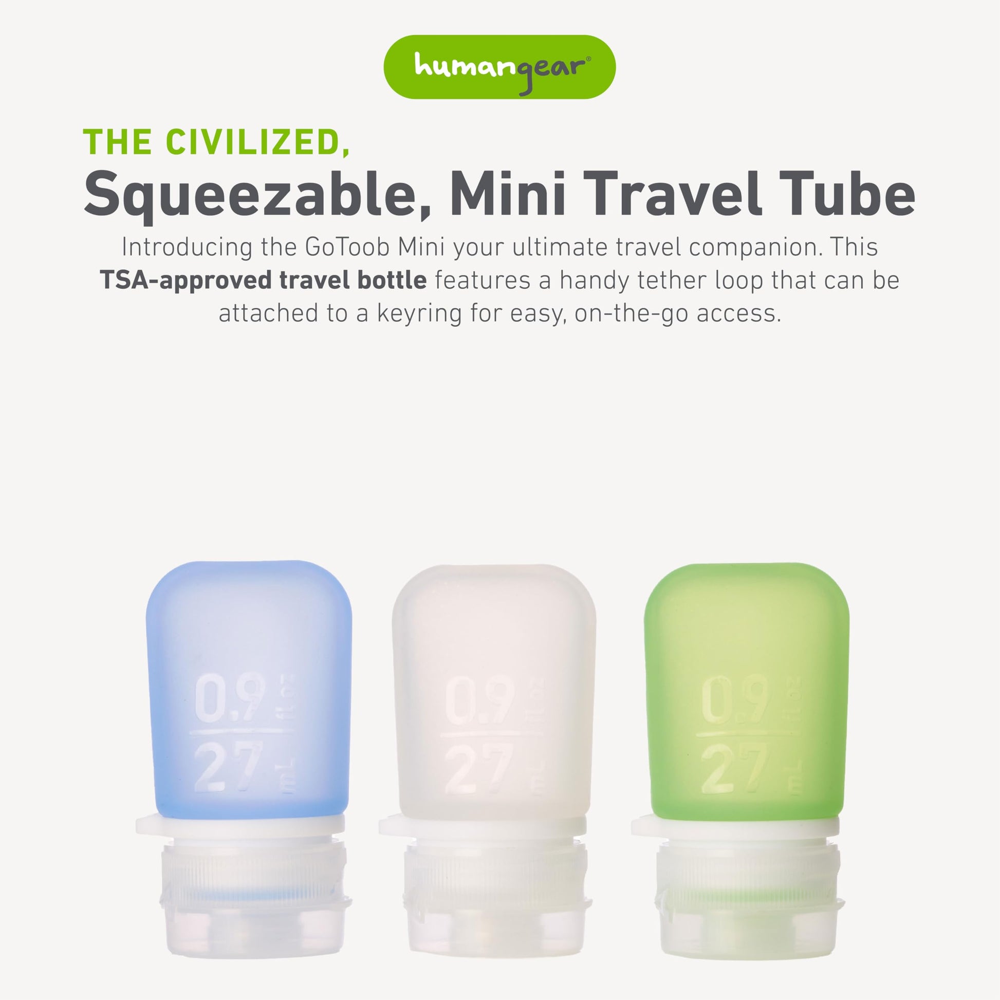 humangear GoToob+ 3-Pack, Large (3.4 fl oz), Clear/Purple/Teal | Refillable & Leak-Proof Silicone Travel Size Bottles with Locking Cap for Toiletries, Camping & TSA Carry-On Gsupps Australia