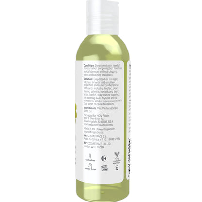NOW Solutions, Grapeseed Oil, Sensitive Skin & All Skin Types, 4 fl. oz Now
