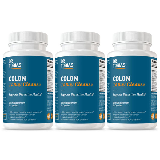 Dr. Tobias Colon Cleanse - Constipation Relief & Gut Health Support for Women & Men | 14 Day Colon Cleanser for a Gentle Colon Detox & Gut Flush - 28 Capsules (1-2 Daily)