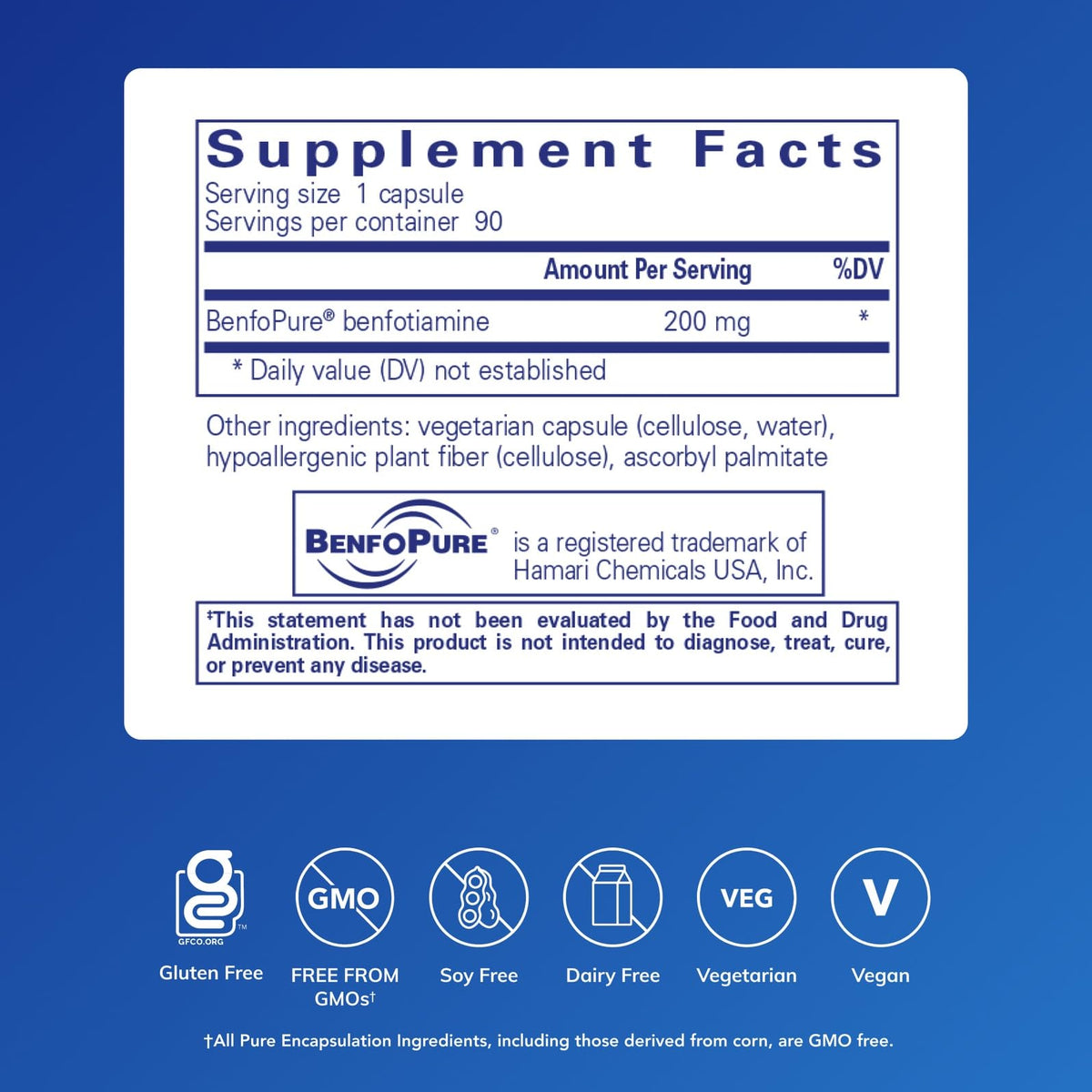 Pure Encapsulations BenfoMax 90's - 200 mg Benfotiamine - Vitamin B1 Thiamin Supplement - Supports Heart & Metabolism Health Pure Encapsulations