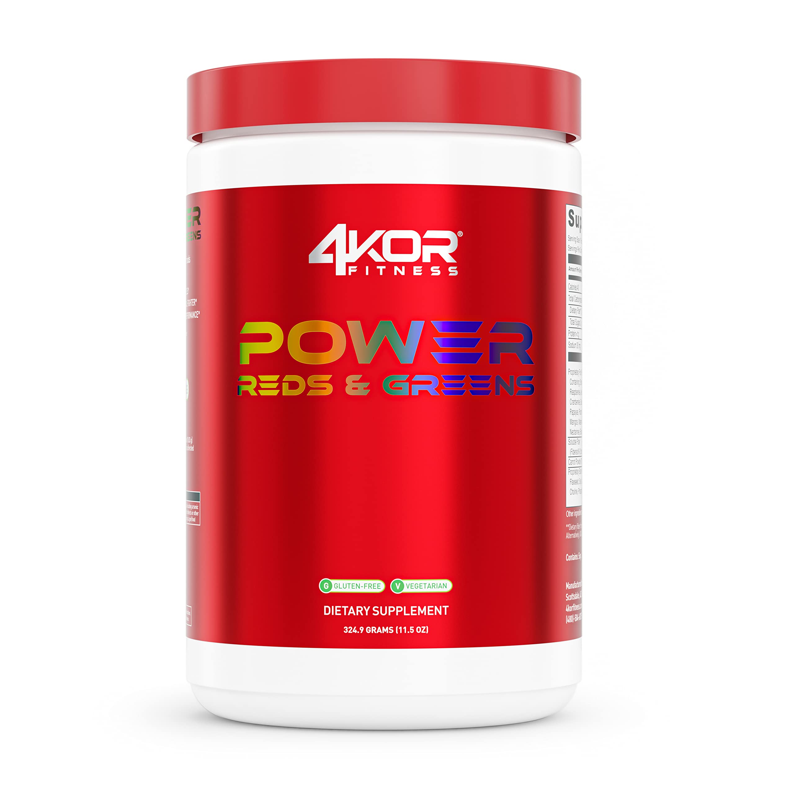 4KOR Fitness Power Reds & Greens: an Energizing Greens Drink Made up of Antioxidant-Rich Superfoods, Gluten-Free and Vegetarian, 30 Servings (1 Bottle) 4KOR Fitness buy australia supplements