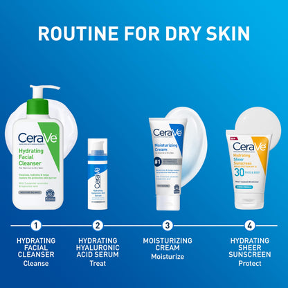 CeraVe Moisturizing Cream, Face Body Moisturizer, Normal to Dry Skin, 8 Fl Oz CeraVe