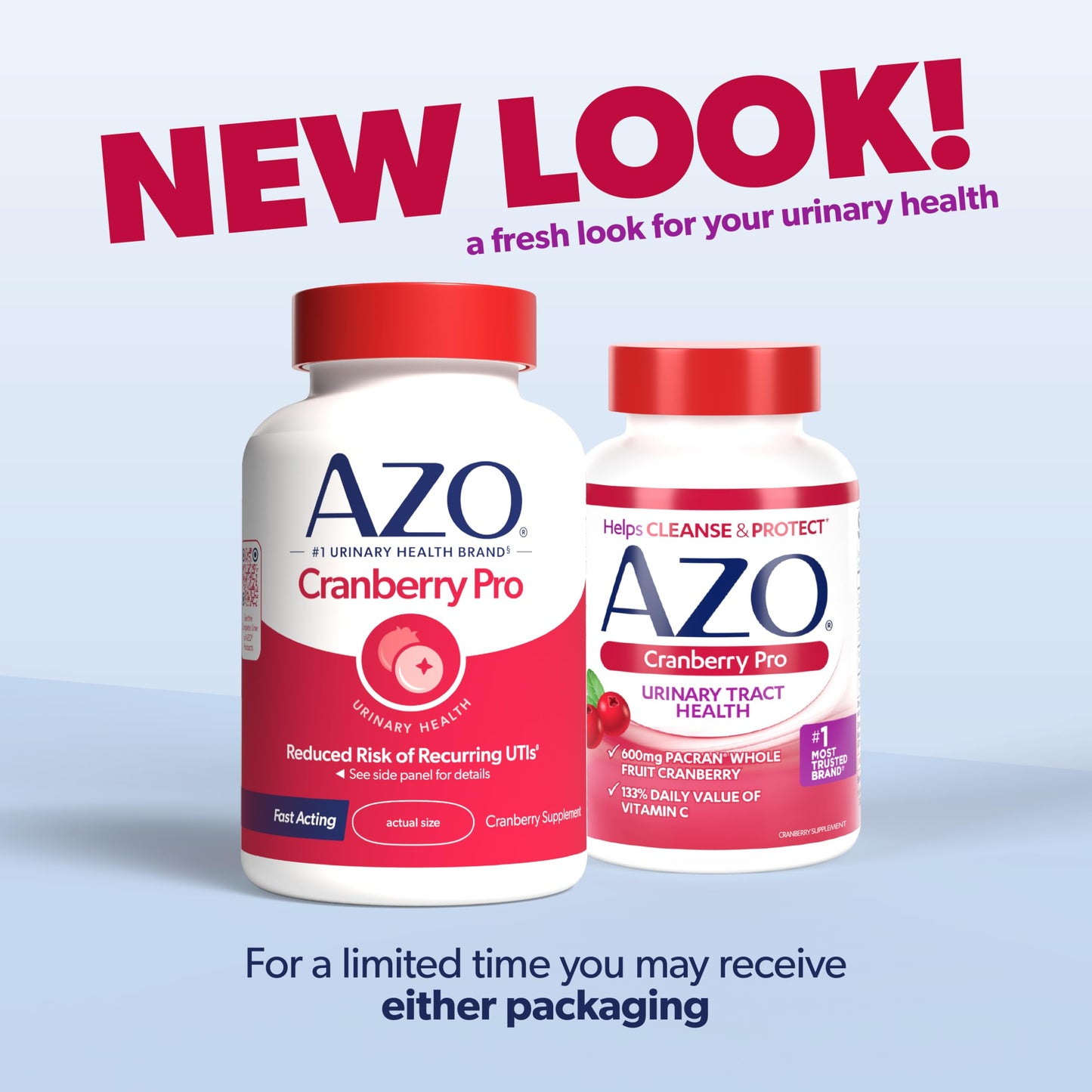 AZO Cranberry Pro, Cranberry Pills for Women & Men, 600mg Pacran, Made with Concentrated Whole Fruit Cranberry Powder to Help Cleanse and Protect The Urinary Tract AZO