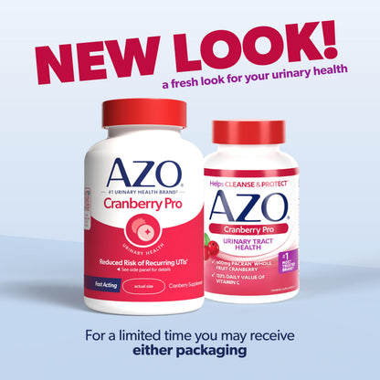 AZO Cranberry Pro, Cranberry Pills for Women & Men, 600mg Pacran, Made with Concentrated Whole Fruit Cranberry Powder to Help Cleanse and Protect The Urinary Tract AZO