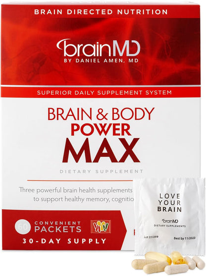 Dr. Amen brainMD Brain & Body Power Max - 420 Capsules - Complete Wellness Support Supplement, Promotes Recall & Retention, Focus, Emotional Balance & Positive Mood - 30 Day Supply