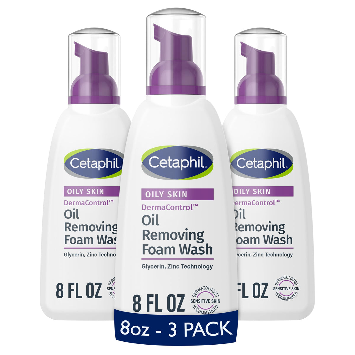 Cetaphil Pro Oil Removing Foaming Face Wash, Sensitive Skin, 8oz, 3ct Cetaphil