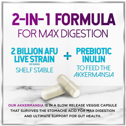 Akkermansia Probiotic - 2 Billion AFU per Serving - Best Strain for GLP-1 Production Support with Prebiotic Fiber for Natural Digestive & Gut Health Hello Lovely!