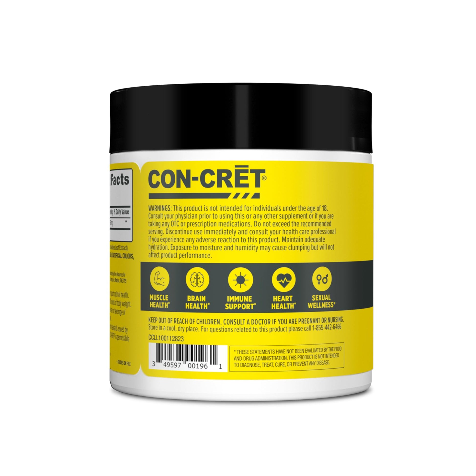 CON-CRET Creatine HCl Powder | Muscle, Cognitive, Cellular Energy Support | No Bloating or Cramps | USA Made & NSF Certified | Unflavored (100 Serving) CON-CRET buy australia supplements