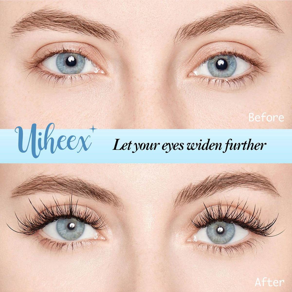 Uiheex Self Adhesive Lash Clusters Natural Self Adhesive Eyelashes,Pre glued Eyelash Clusters No Glue Needed Lashes Wispy,C- curly,DIY cluster eyelash extensions,8-14mm 120pcs Uiheex