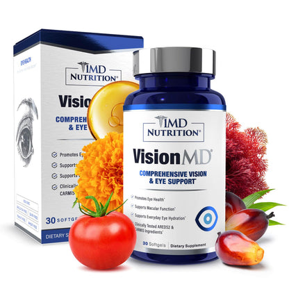 1MD Nutrition VisionMD Eye Vitamin CARMIS - Eye Supplement for Adults - with OptiLut Lutein & Zeaxanthin - Supports Vision Health Care, Everyday Eye Strain 1MD Nutrition