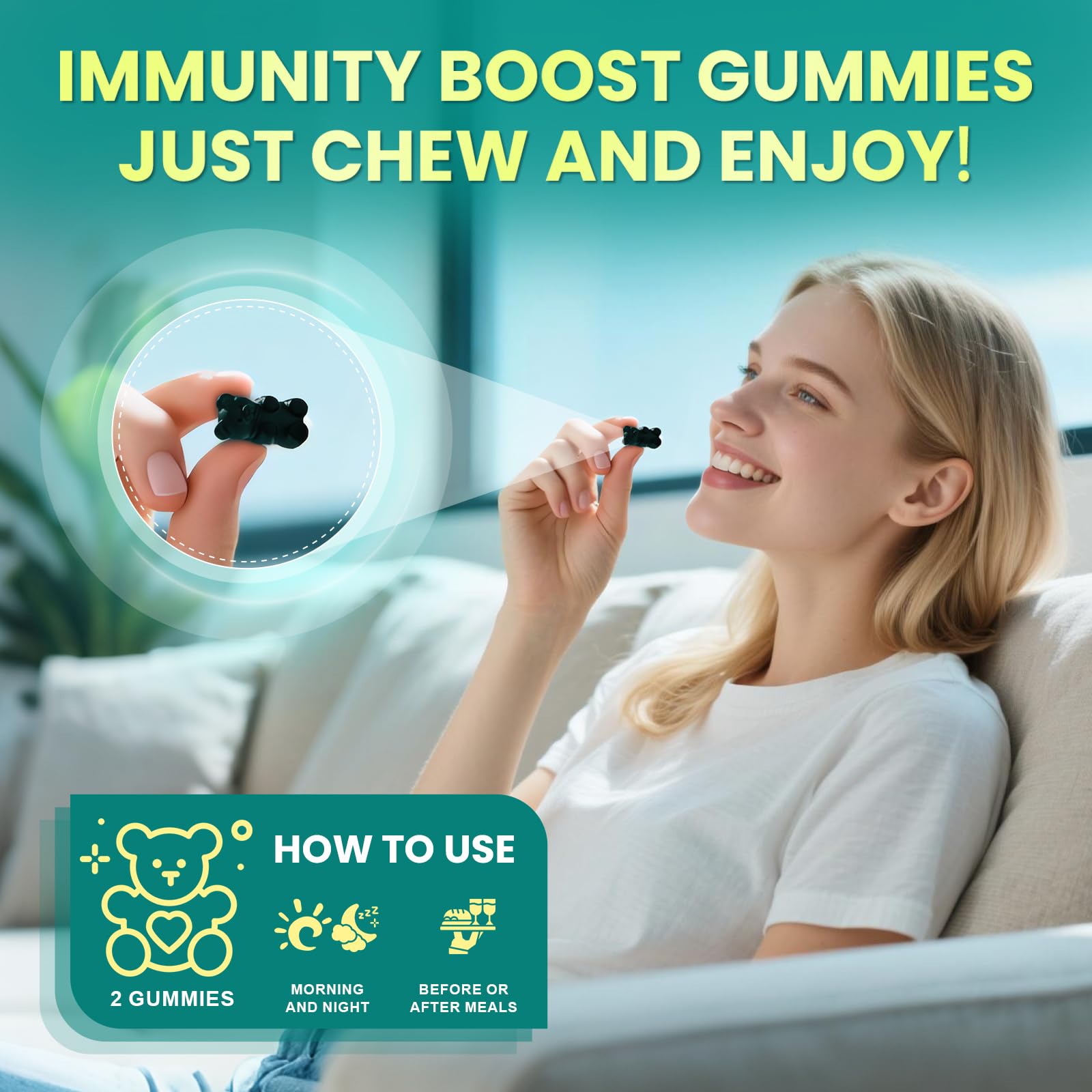 Sea Moss Gummies with Ashwagandha & Chlorophyll, Immune, Digestive and Gut Detox Support, Powered by Black Seed Oil, Vitamin C, Vitamin D & Magnesium, GMO, Vegan, Apple Flavor, 60 SeaMoss Gummies B BEWORTHS buy australia supplements