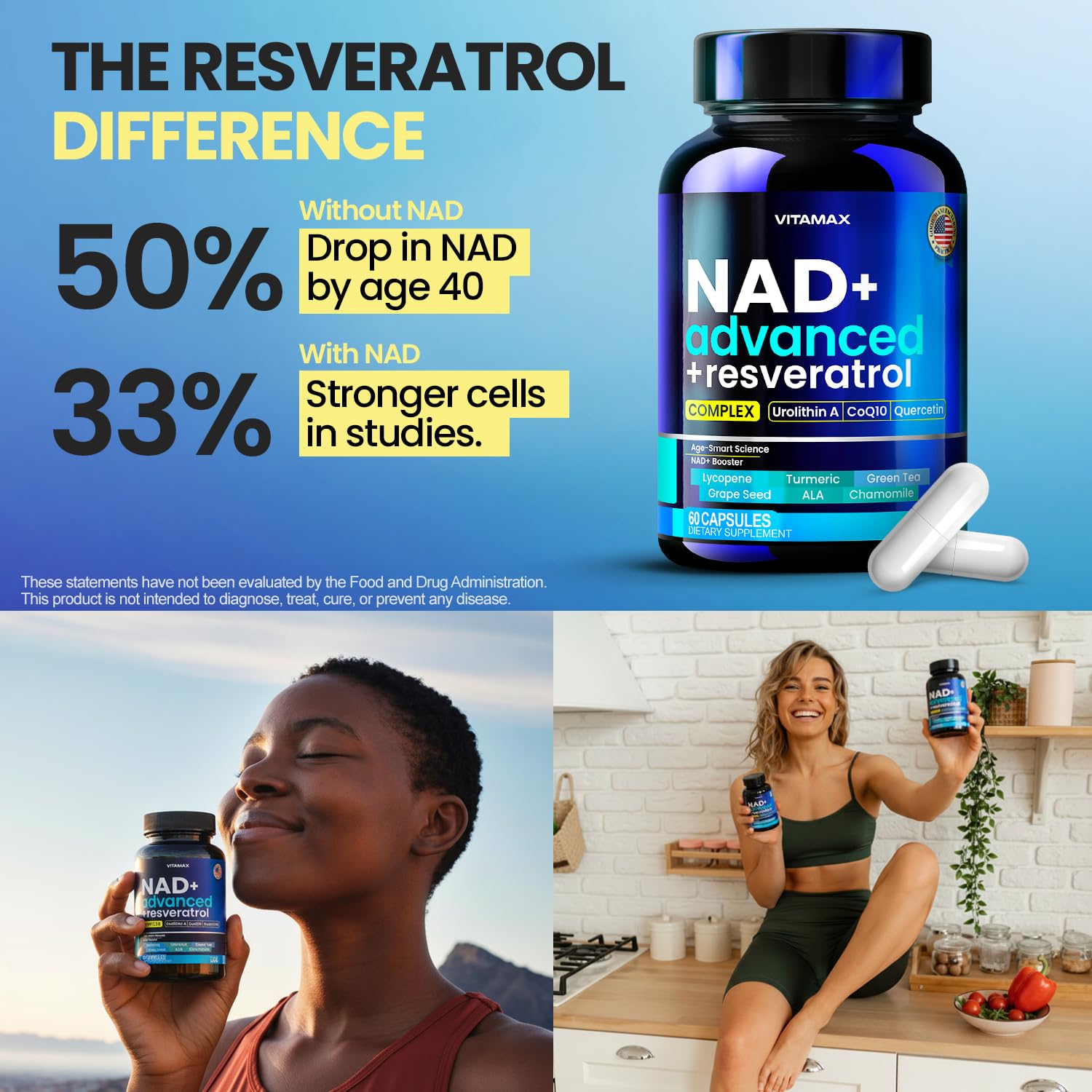 Liposomal NAD+ Supplement Extra Strength | Urolithin A, Resveratrol, CoQ10 - Women & Men - ALA, Green Tea, Quercetin, Lycopene | High Purity, Energy & Regeneration - Made in USA – 60ct Vitamax buy australia supplements