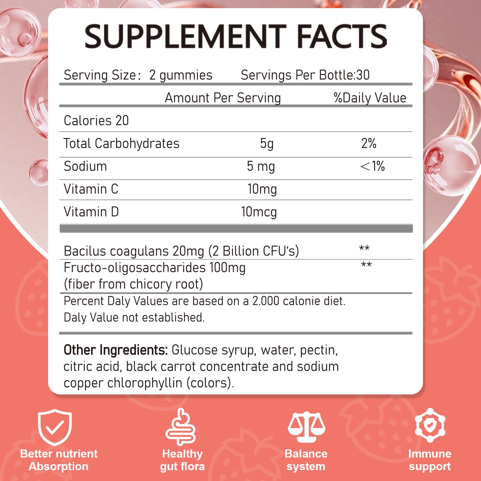 Vikaywoo Probiotic Fiber Gummies for Adults, No Sugar Added Strawberry Flavor– 2 Billion CFUs –Vitamin C,Vitamin D–Digestive Health & Regularity Support(120 Count) Vikaywoo buy australia supplements