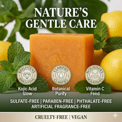 Stem and Soul Soap, Upgraded Stem & Soul Turmeric Lemon Soap Bar For Dark Spots, Support Nourishes And Clarifies Help Cleaning Facial And Body Skin, And Suitable Dry And Oily Skin. (1 Pcs) Stem and Soul