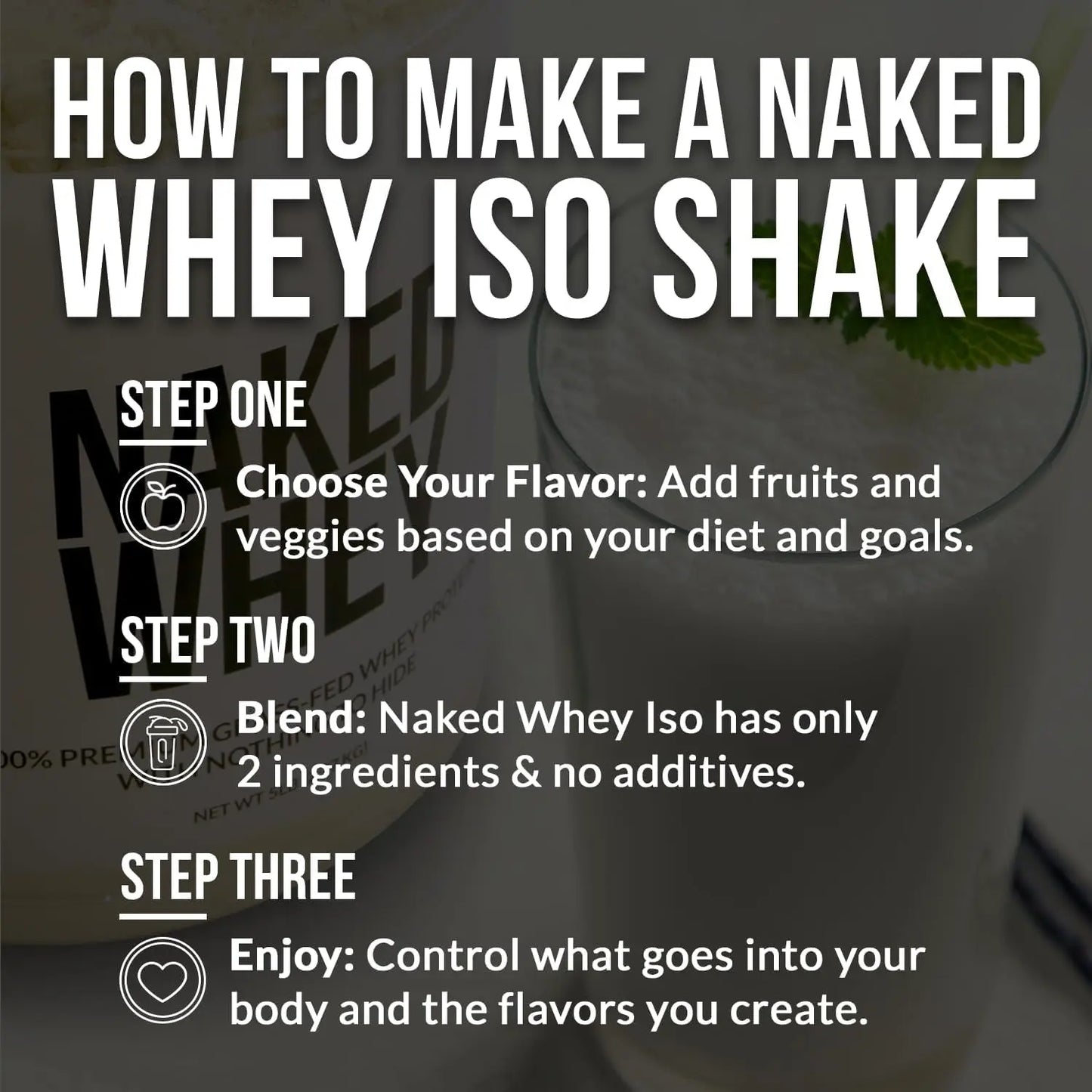 NAKED Chocolate Whey Isolate Protein - Only 6 Ingredients, 30g Grass-Fed Protein, Undenatured, No GMO, No Soy, Gluten-Free, No Preservatives - 24 Servings NAKED