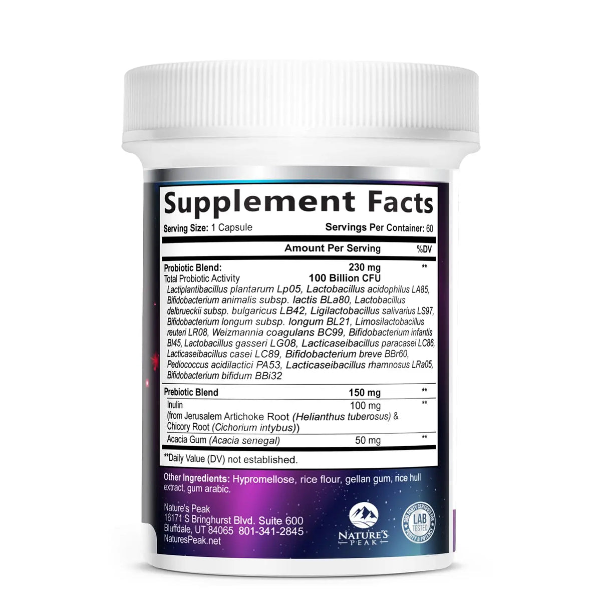 Probiotics for Digestive Gut Health - 100 Billion CFU Per Capsule, 16 Premium Strains & Prebiotics - Best Probiotics for Women & Men, Occasional Constipation Nature's Peak