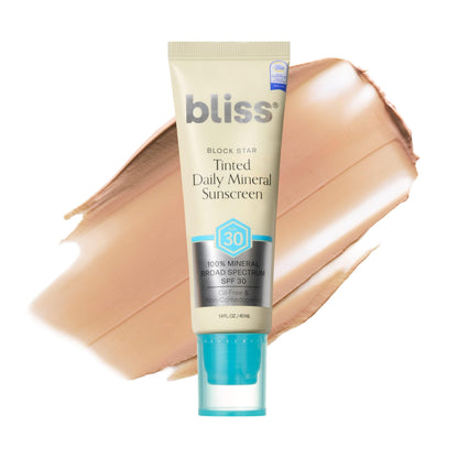 Bliss Block Star Tinted Mineral Face Sunscreen SPF 30 - 1.4 Fl Oz - Radiant Bliss